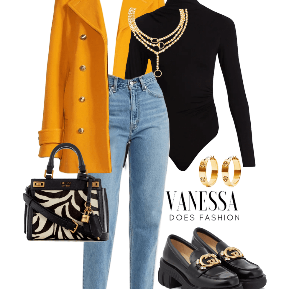 The-mustard-peacoat outfit