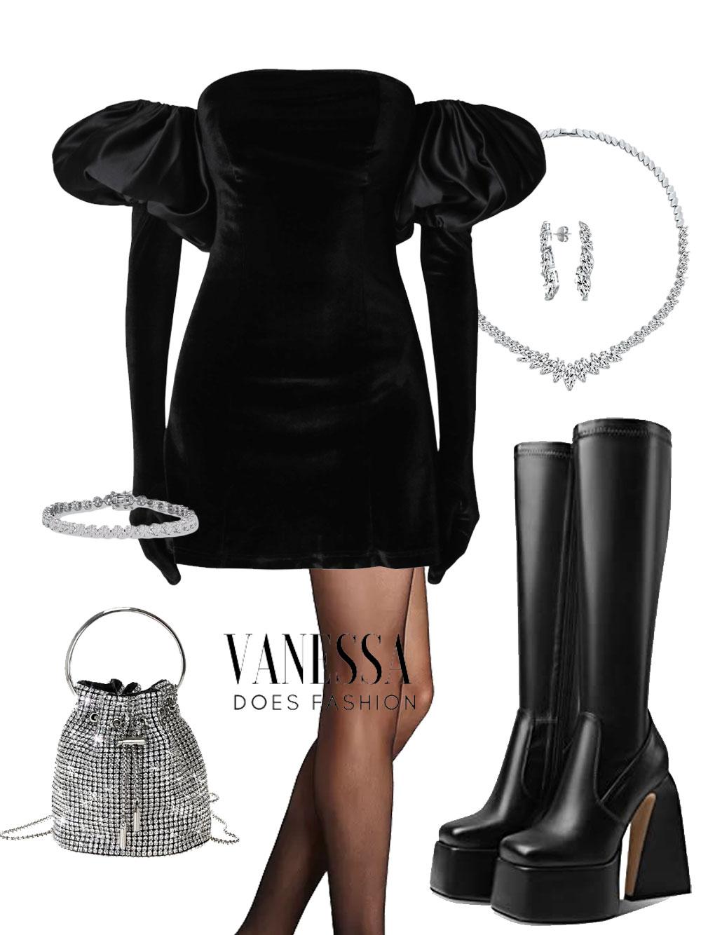 black cupid dress- valentines day outfit ideas