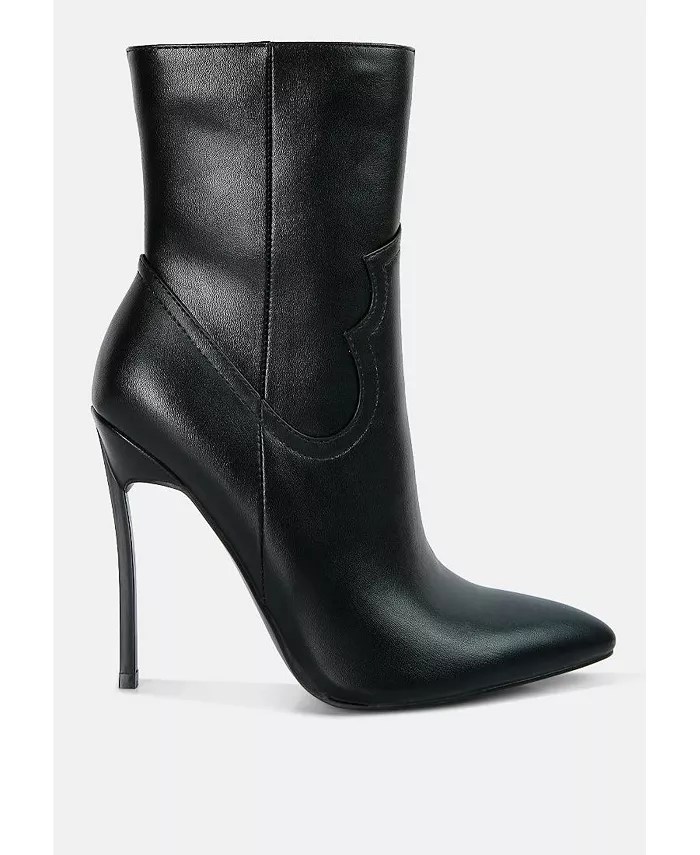 London Rag Jenner High Heel Cowboy Ankle Boots