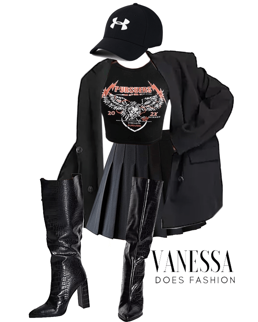 Pleated skirt outfit for women