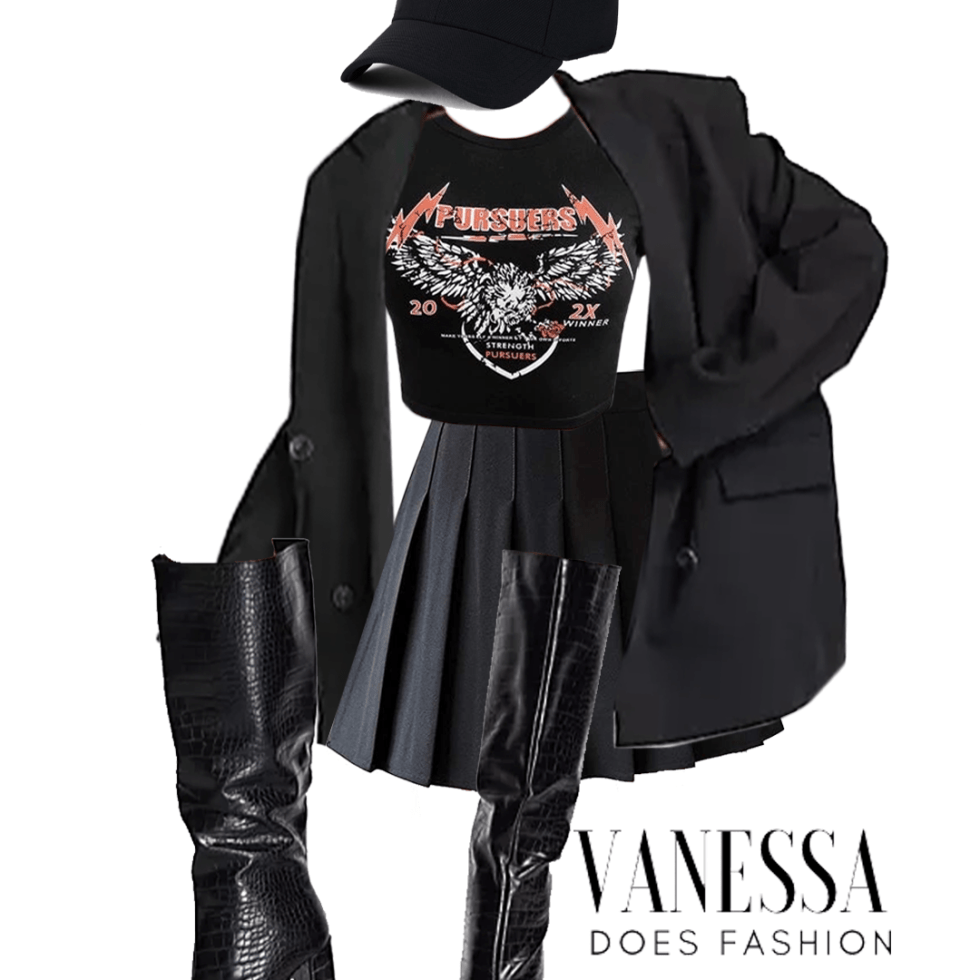 Pleated skirt outfit for women