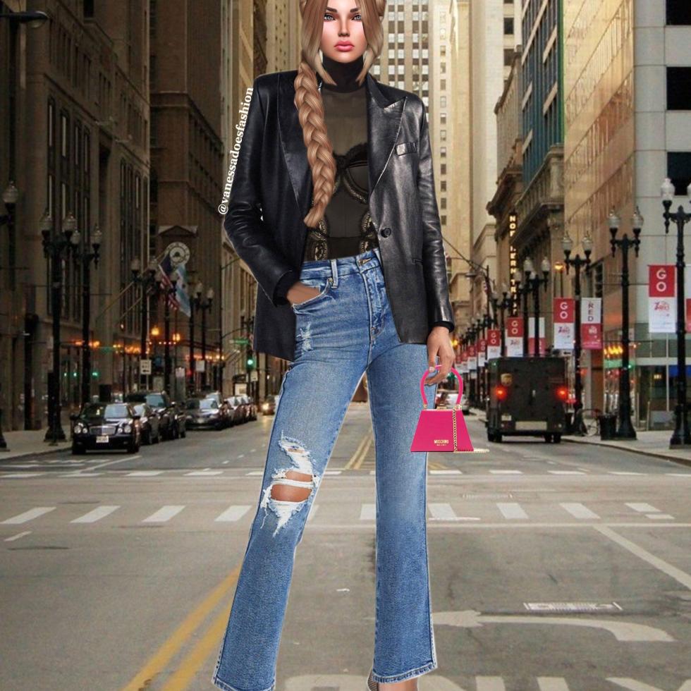 lace leather street look