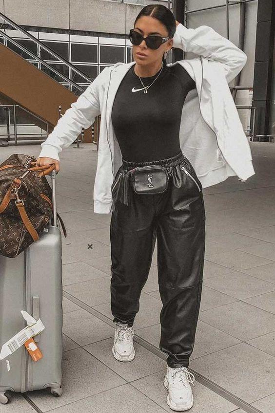 casual leather pants